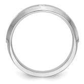 14K White Gold 3-Stone Bezel 1/6 carat Diamond Complete Men's Band - 10